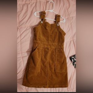 kids overall dress brown